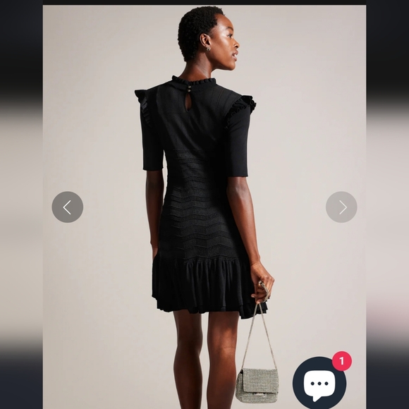 NWT Ted Baker Black Knit Dress - Picture 2 of 8